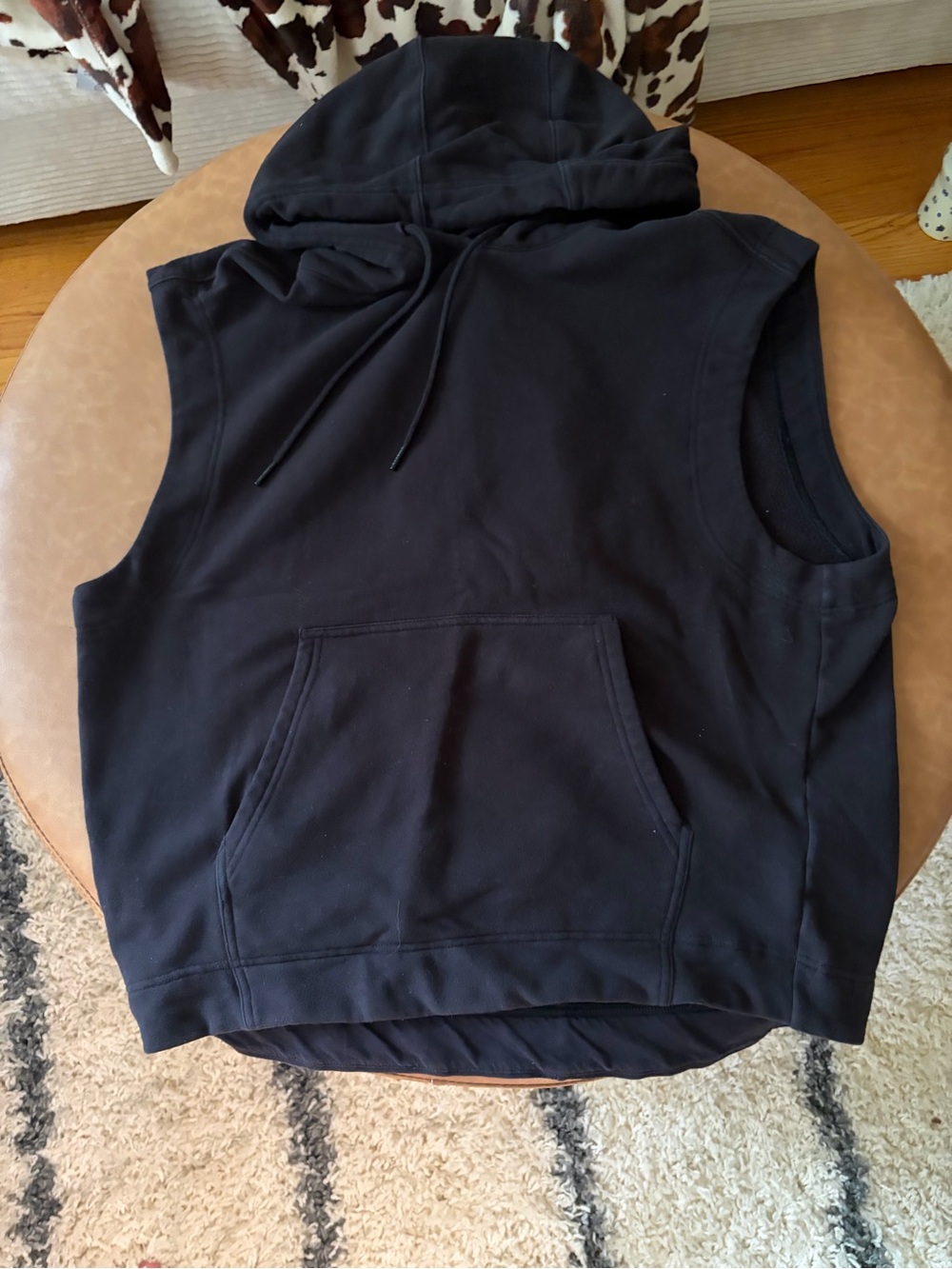 Athleta Black Women's Sleeveless Hoodie Muscle Tee